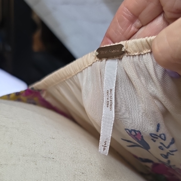 Free People Positano Peasant Blouse Patchwork Floral Boho Top Size S - Picture 3 of 8